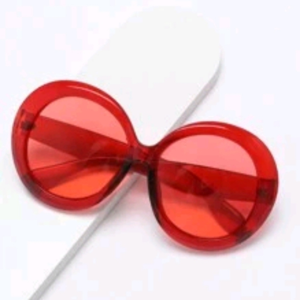 NEW Red Oversize Round Fashion Sunglasses